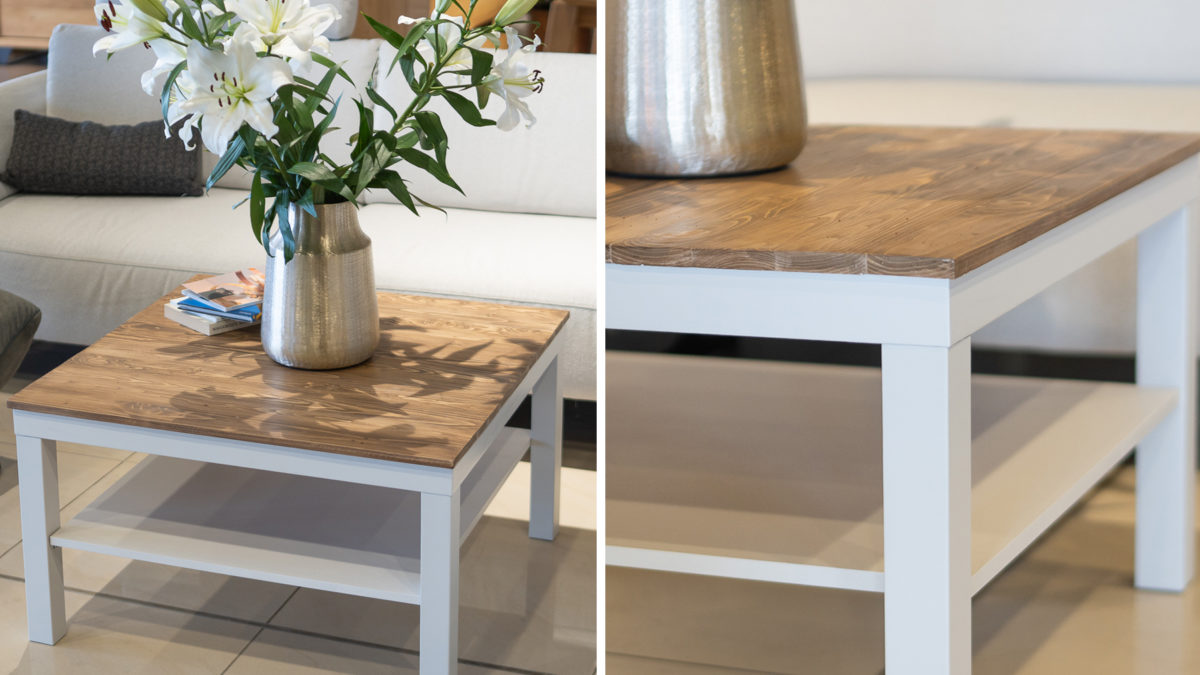 Przerób stolik z Ikei – samodzielnie wykonaj drewniany blat ze starych desek. Poznaj każdy z 5 kroków!
