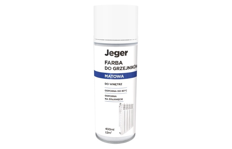 Jeger Farba do Grzejników w Sprayu Biała Matowa