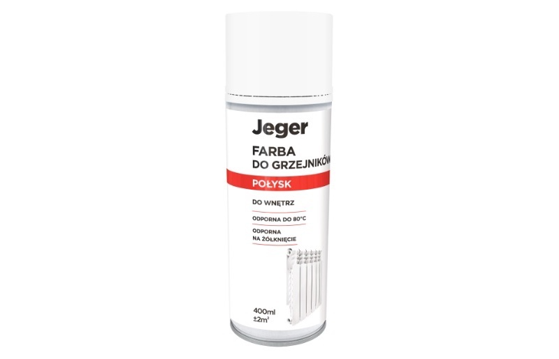 Jeger Farba do Grzejników w Sprayu Biała Połysk