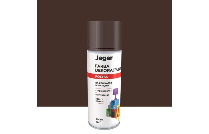 Jeger Farba w Sprayu Brązowa Czekoladowa Połysk