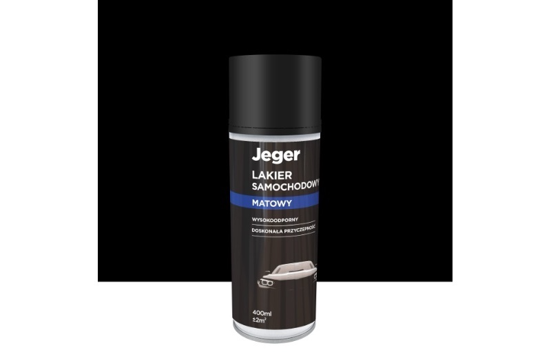 Jeger Lakier Samochodowy w Sprayu Czarny Matowy