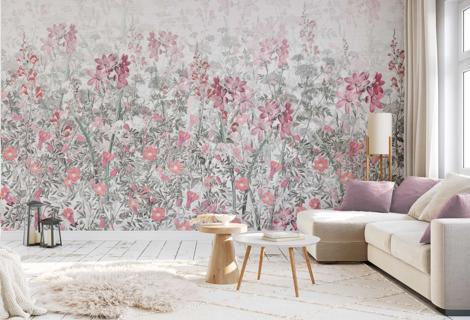 Jeger Tapeta Mural Pink Herbs inspiracja