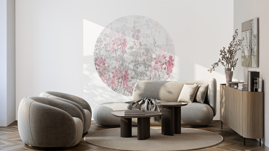 Jeger Tapeta Koło Pink Herbs wizualizacja