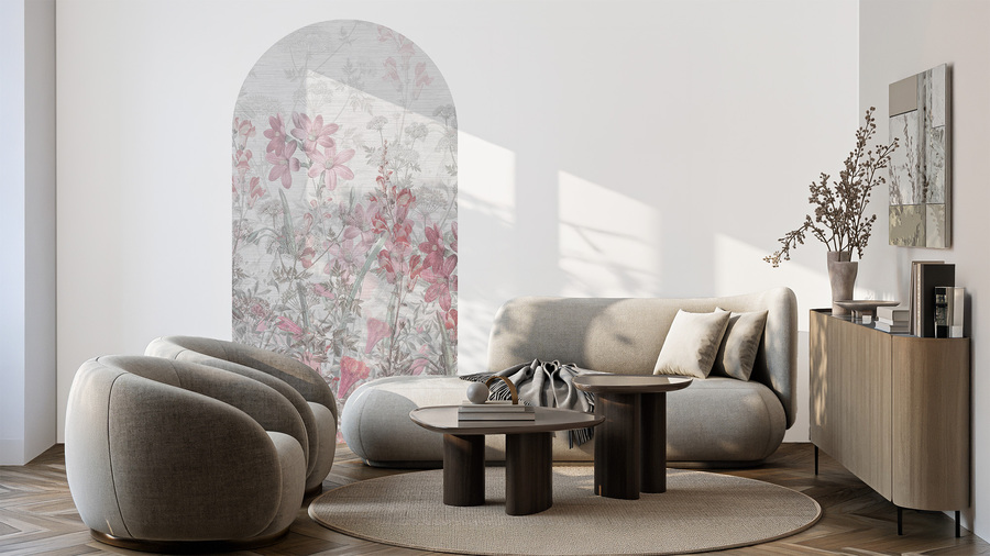 Jeger Tapeta Łuk Pink Herbs wizualizacja